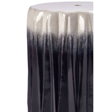 Azul Blue and White Ombre Finish Ceramic Side Table and Stool