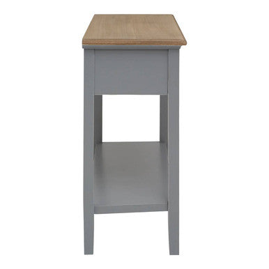 Henley Antique Grey Finish Wooden 2 Drawer Console Table