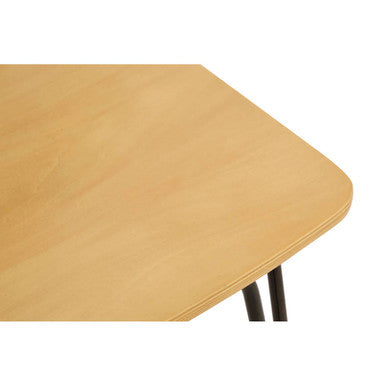 District Natural Wooden Chair with Black Finish Hairpin Legs