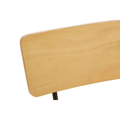 District Natural Wooden Chair with Black Finish Hairpin Legs