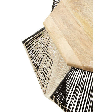 Fusion Black and Silver Woven Hexagon Coffee Table