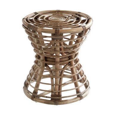 Maka Grey Rattan Hourglass Stool