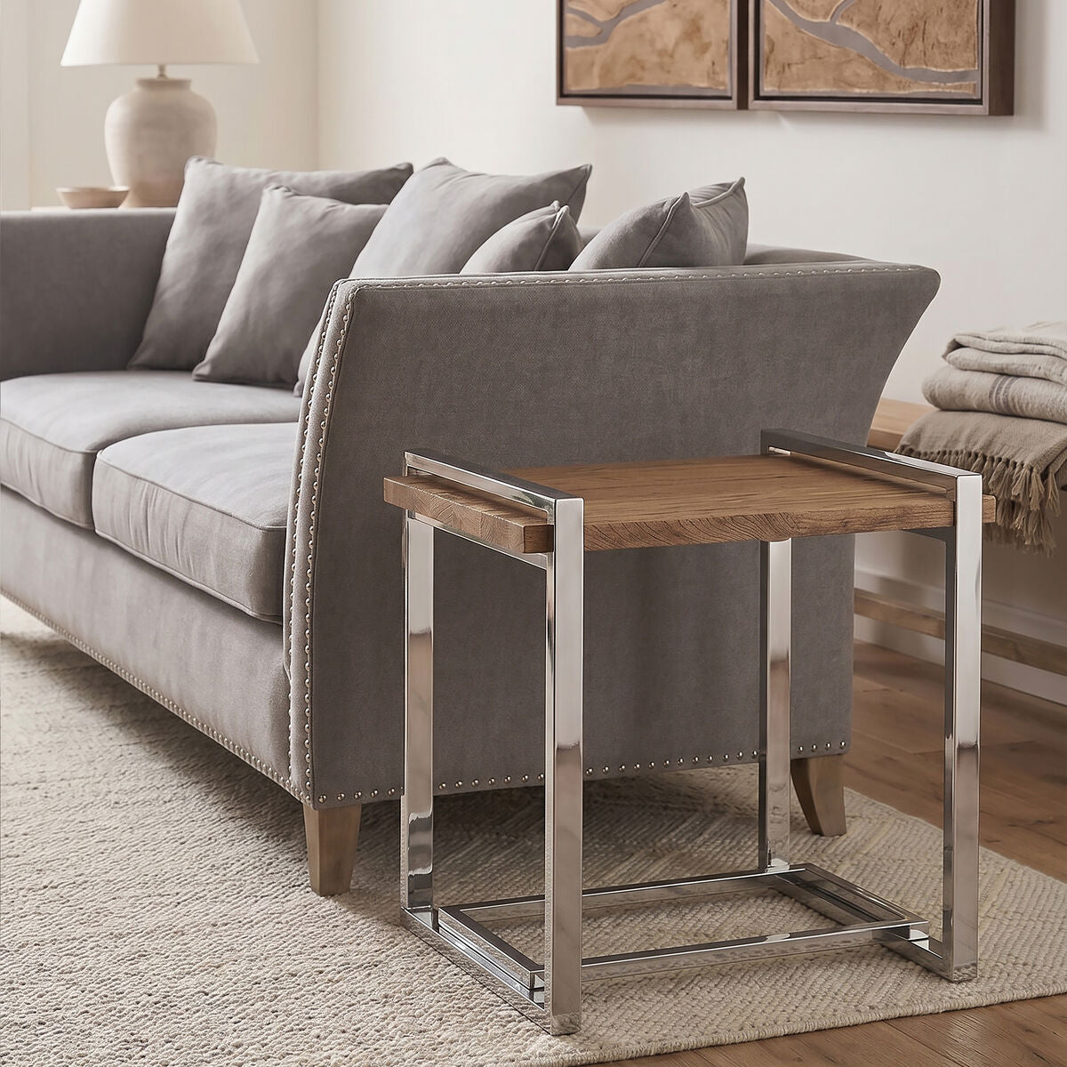 Menteng Recycled Elm Wood Side Table