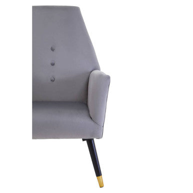 Loretta Grey Velvet High Back Chair