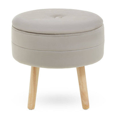 Ivy Mink Velvet Round Storage Stool