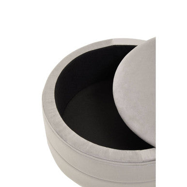Ivy Mink Velvet Round Storage Stool