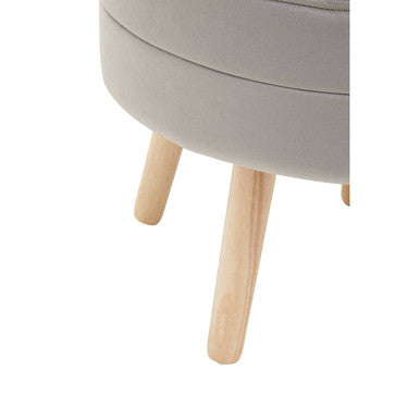 Ivy Mink Velvet Round Storage Stool