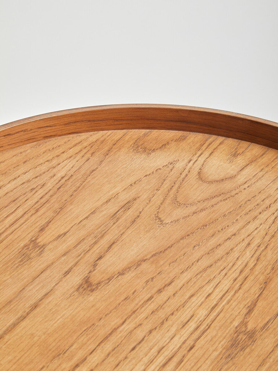 Viborg White and Natural Pine Wood and Veneer Storage Side Table