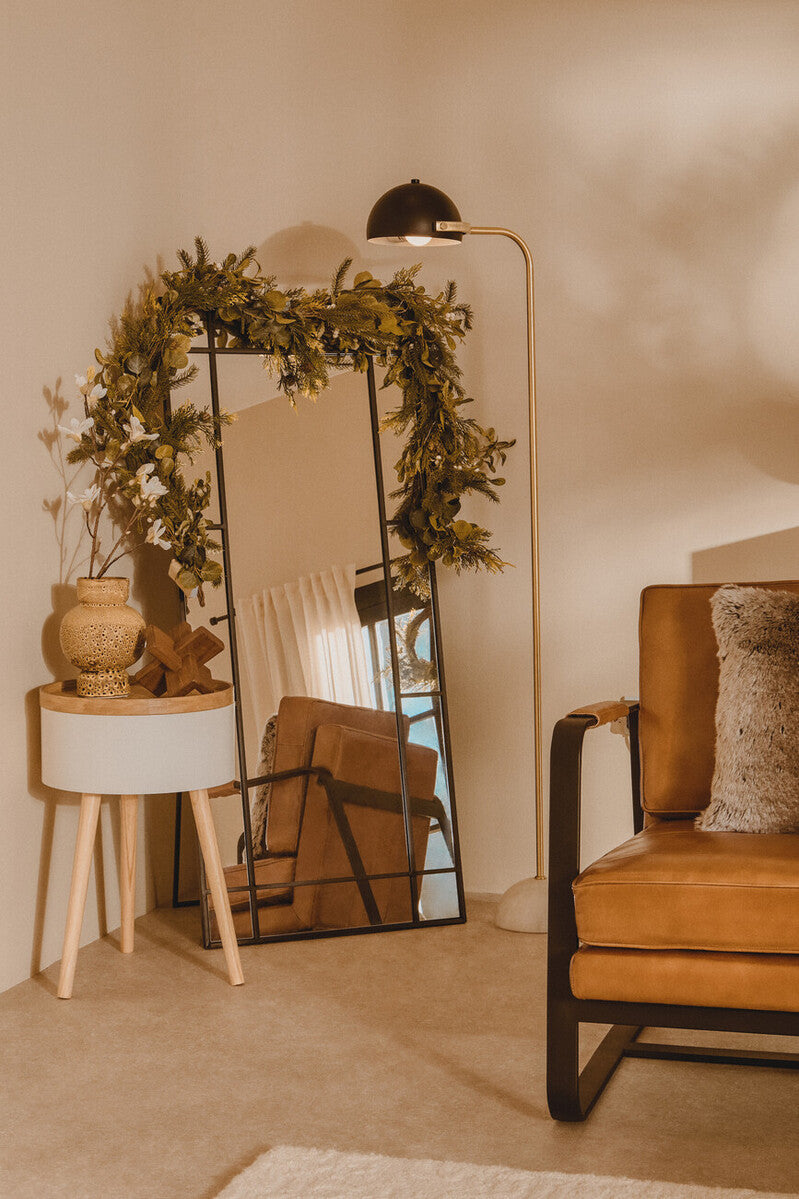 Viborg White and Natural Pine Wood and Veneer Storage Side Table