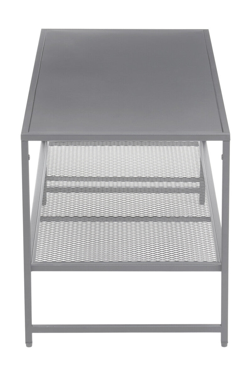 Acero Grey Metal Coffee Table with Mesh Shelf