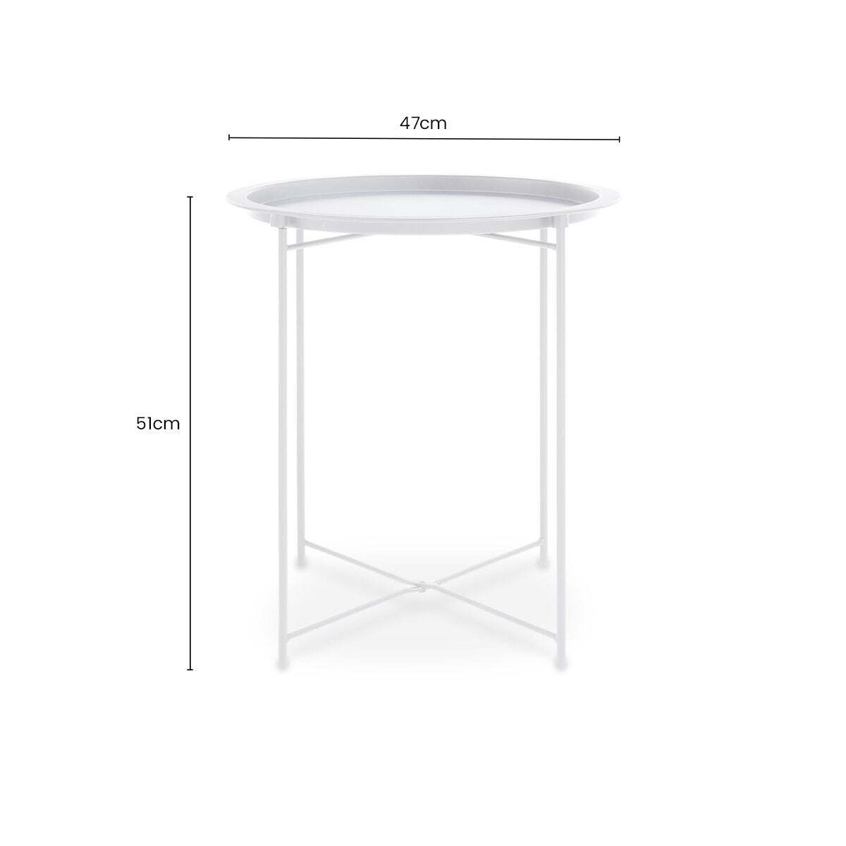 Acero White Metal Round Side Table