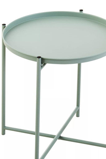 Trosa Green Finish Round Tray Side Table