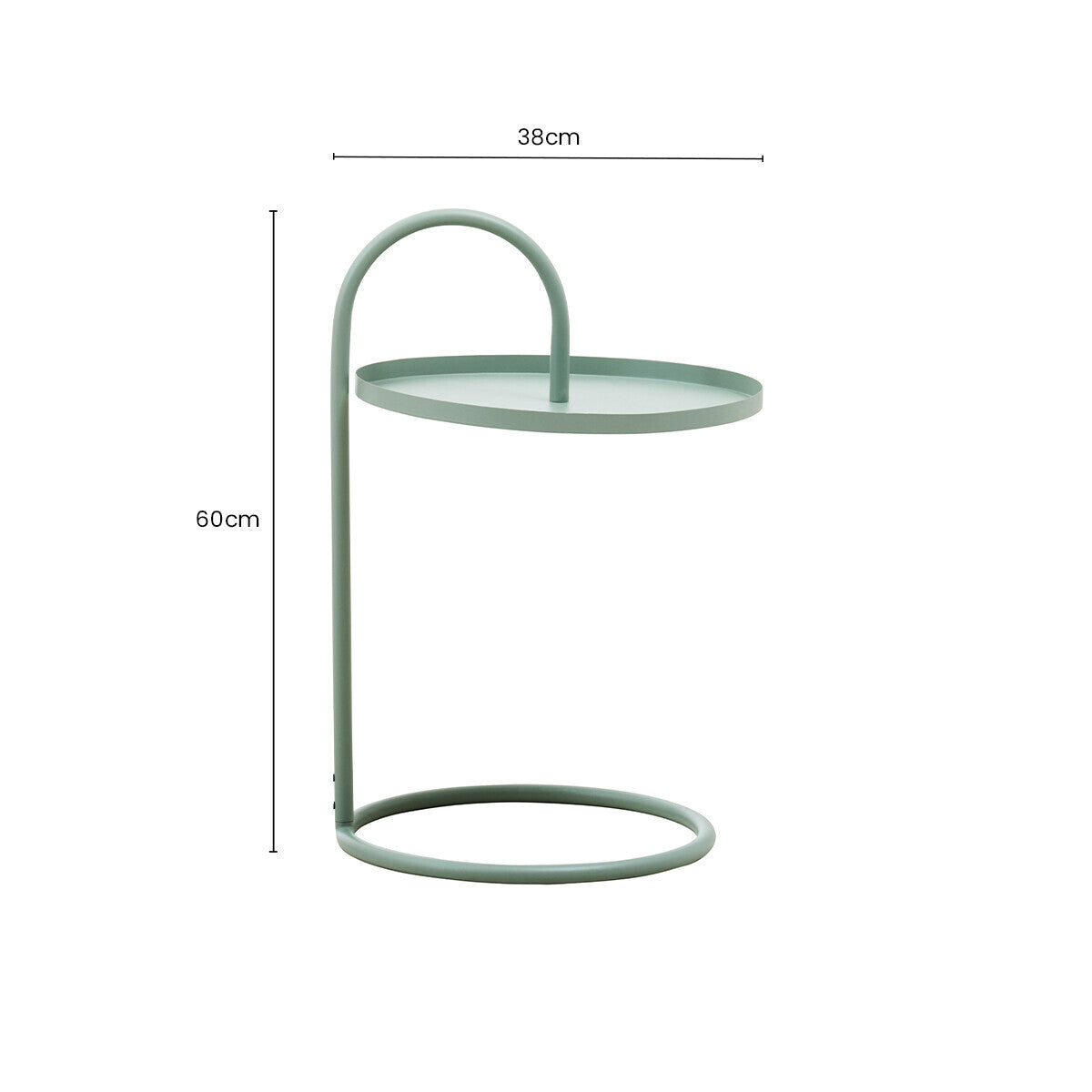 Trosa Green Finish Hanging Top Side Table