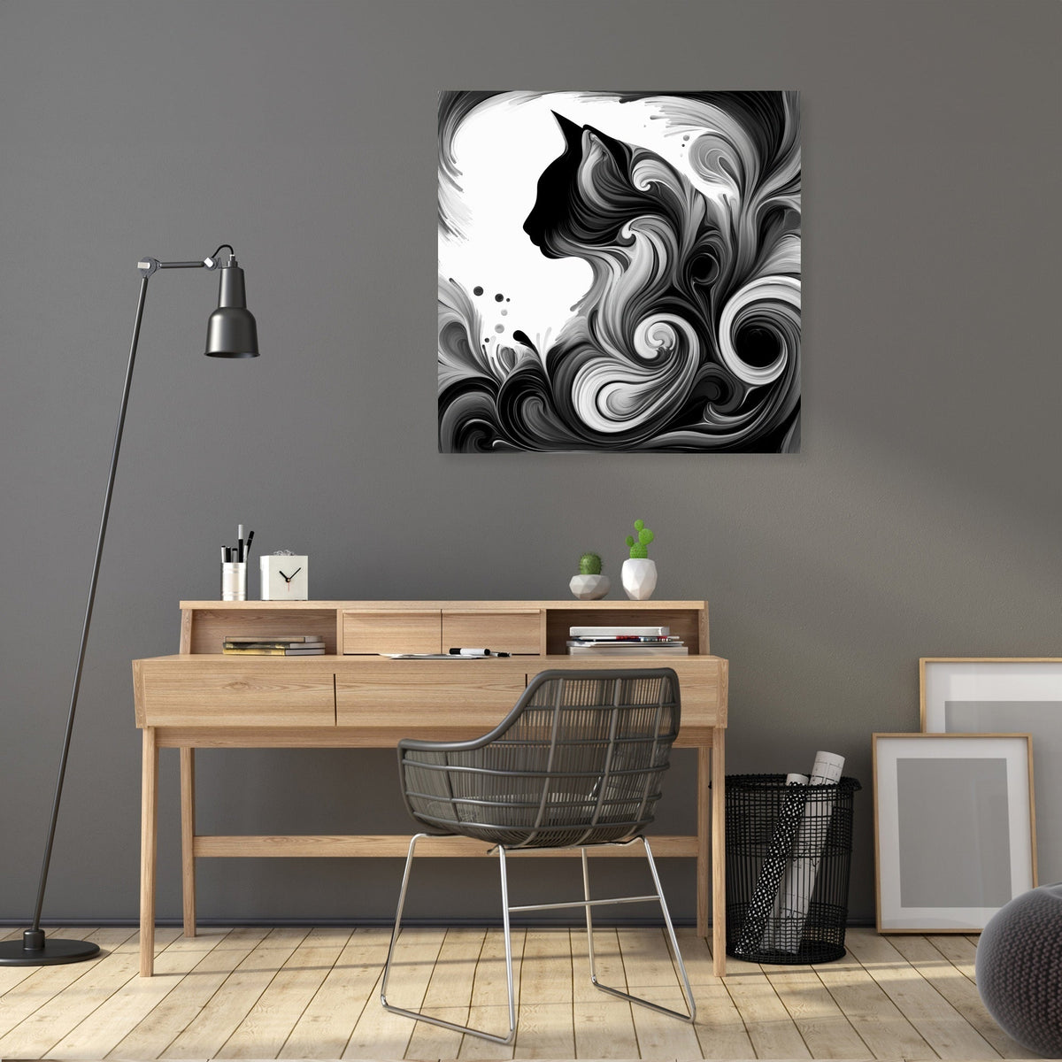 Whispering Cat Shadows Canvas
