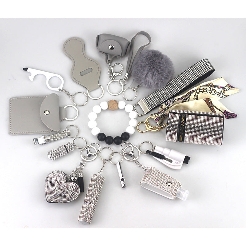 Diving Fabric Self-defense Alarm Keychain