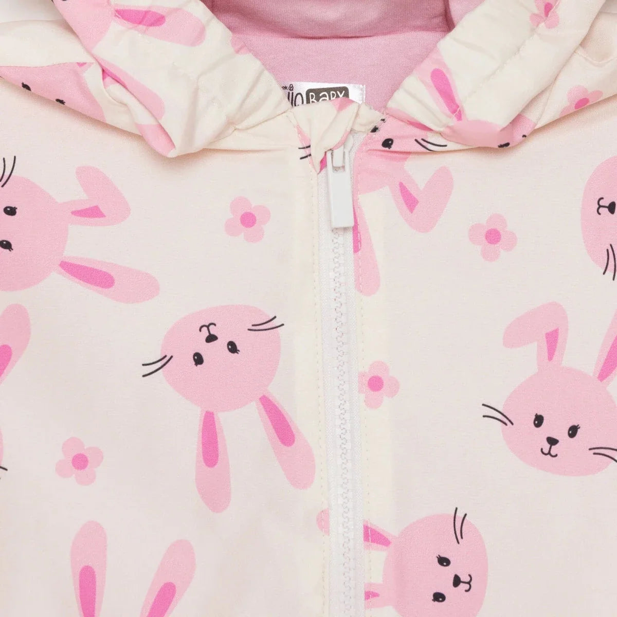 HelloBaby Hooded Printed Microfibre Baby Raincoat (9-12 Months to 4-5 Years) - Ecru Printed