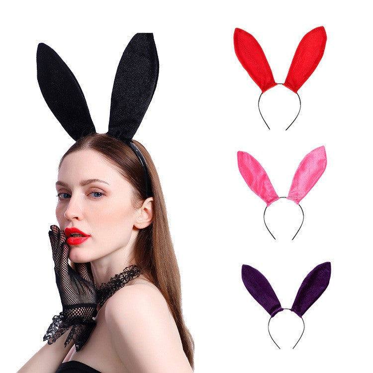 Velvet Rabbit Ears Headband - Christmas and Halloween Hair Accessory