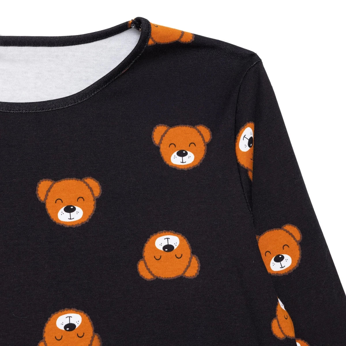 Baby Mom Bear Print Long Sleeve Women's Maternity Pyjama Set (S to 2XL) - Black