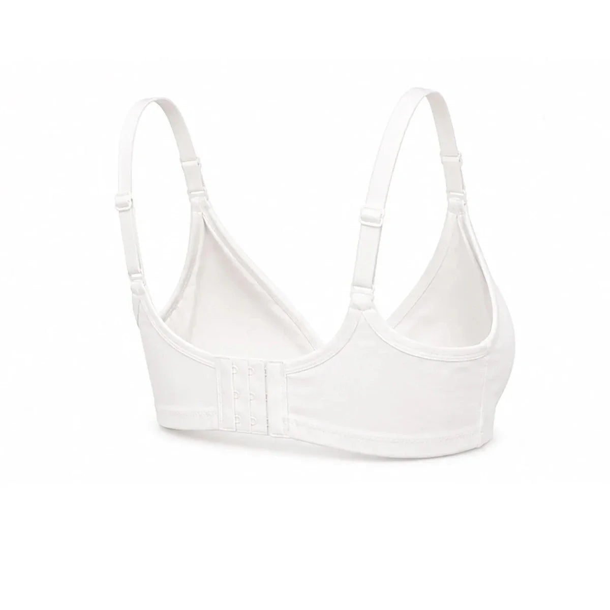 Baby Mom Women's Lace Neckline Non-Padded Nursing Bra - White