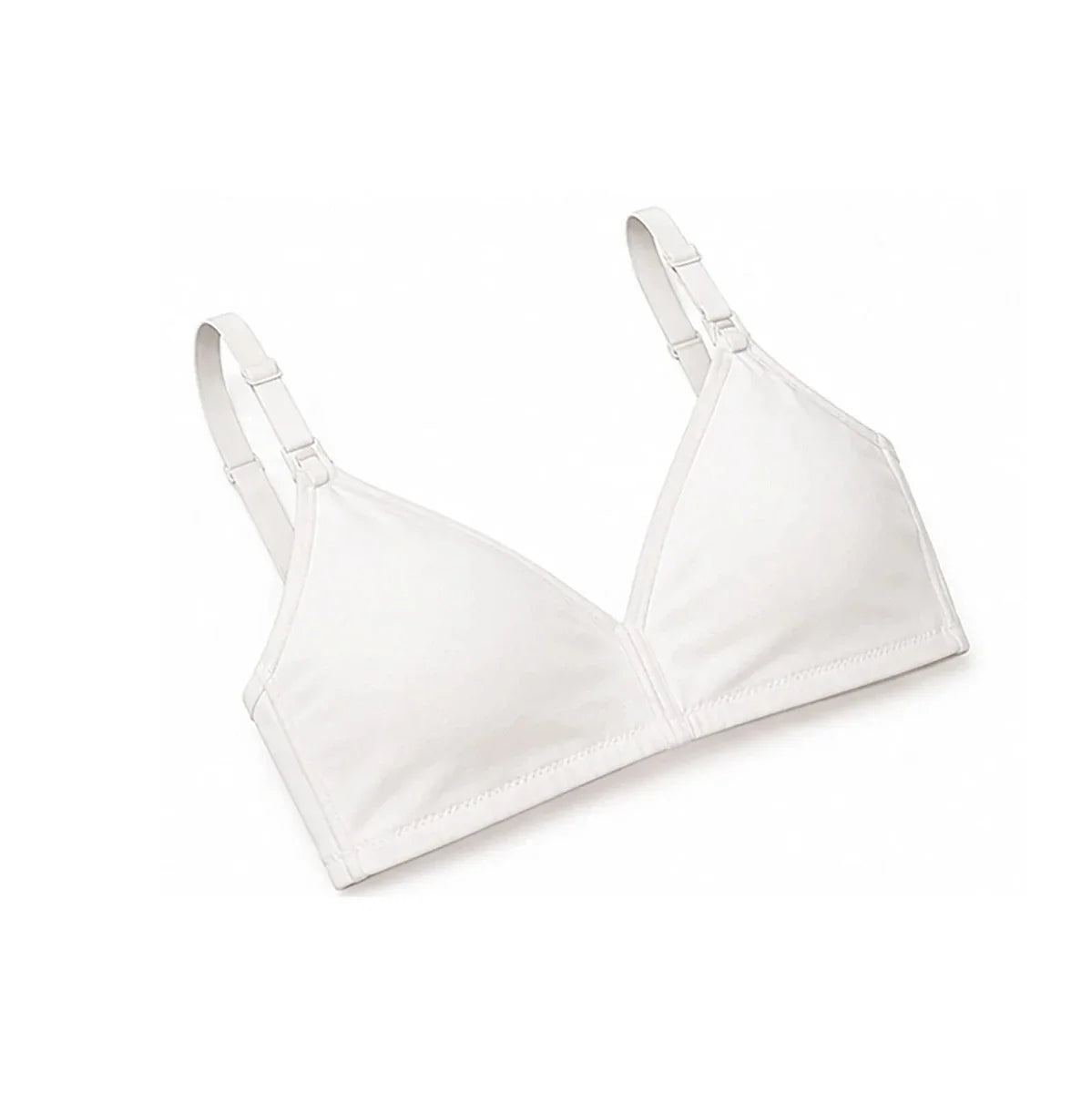Baby Mom Women's Lace Neckline Non-Padded Nursing Bra - White