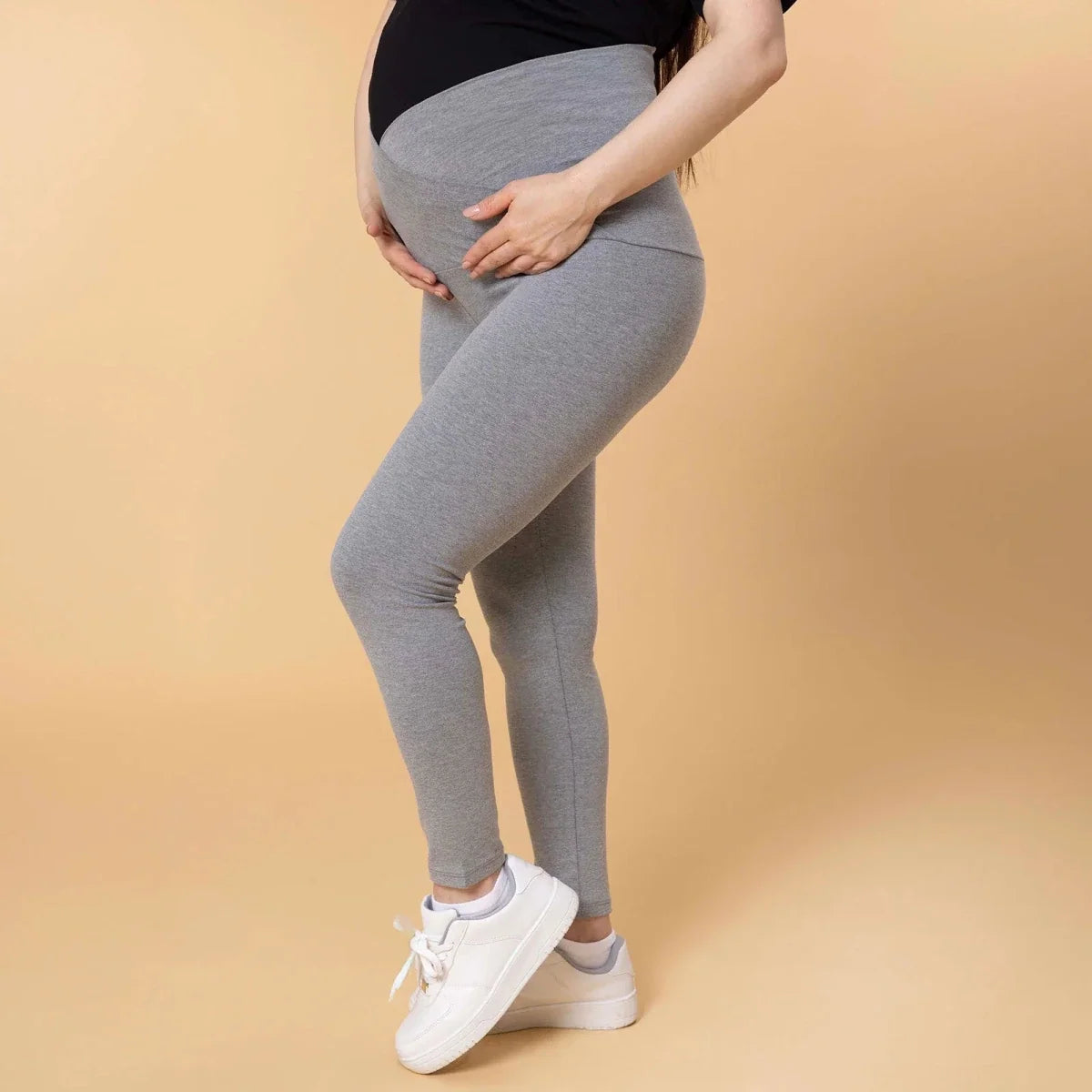Baby Mom Women's Maternity Jersey Leggings (S to 2XL) - Grey Melange