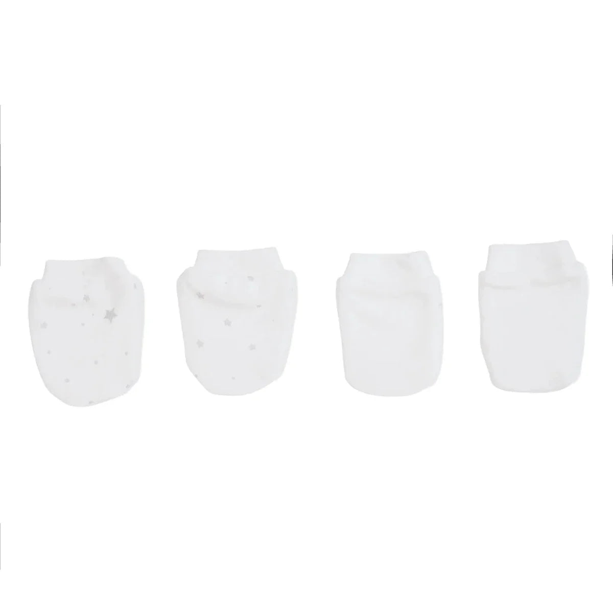 HelloBaby Printed Baby Scratch Mitts (Newborn) - Ecru Printed