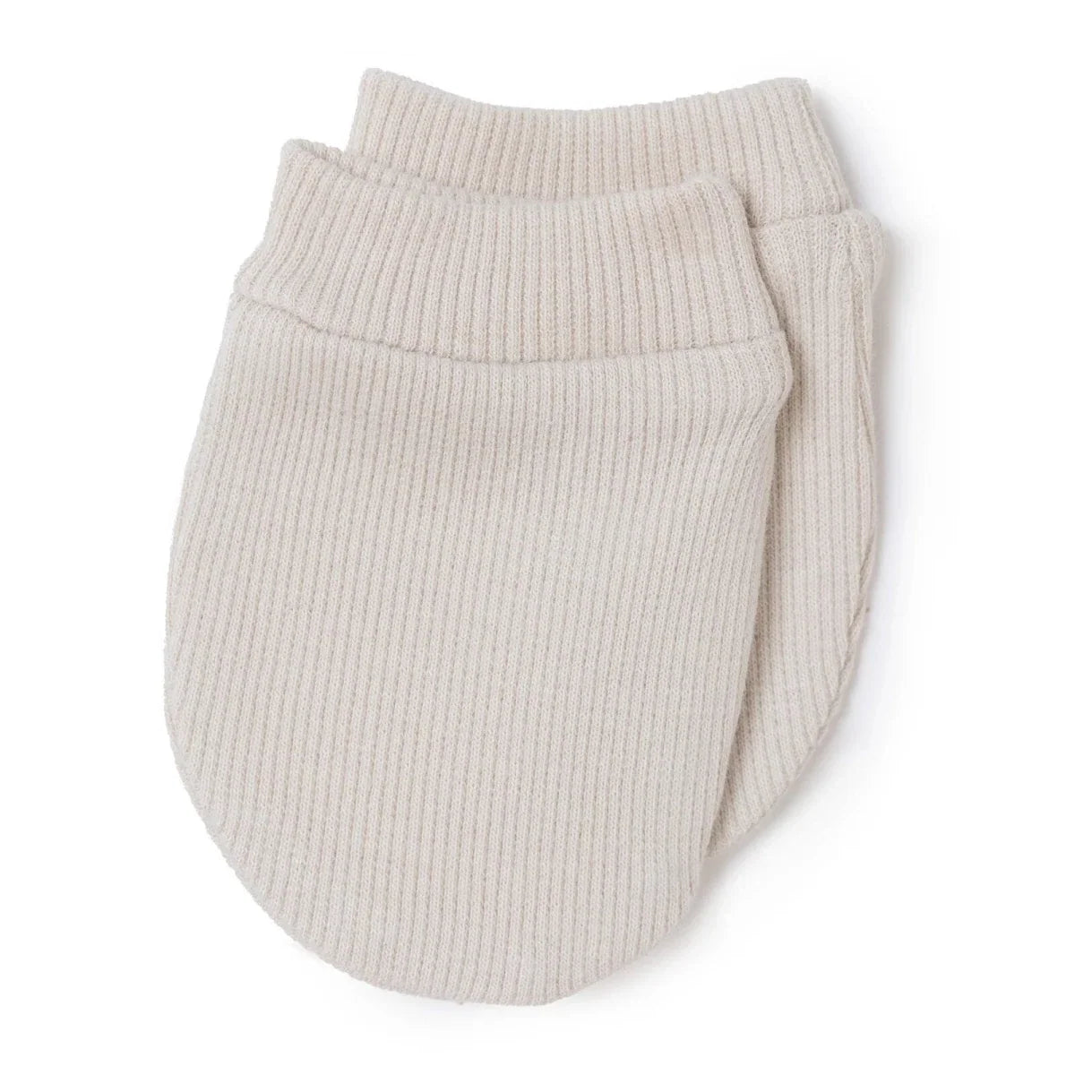 HelloBaby Ribbed Baby Scratch Mitts (Newborn) - Beige