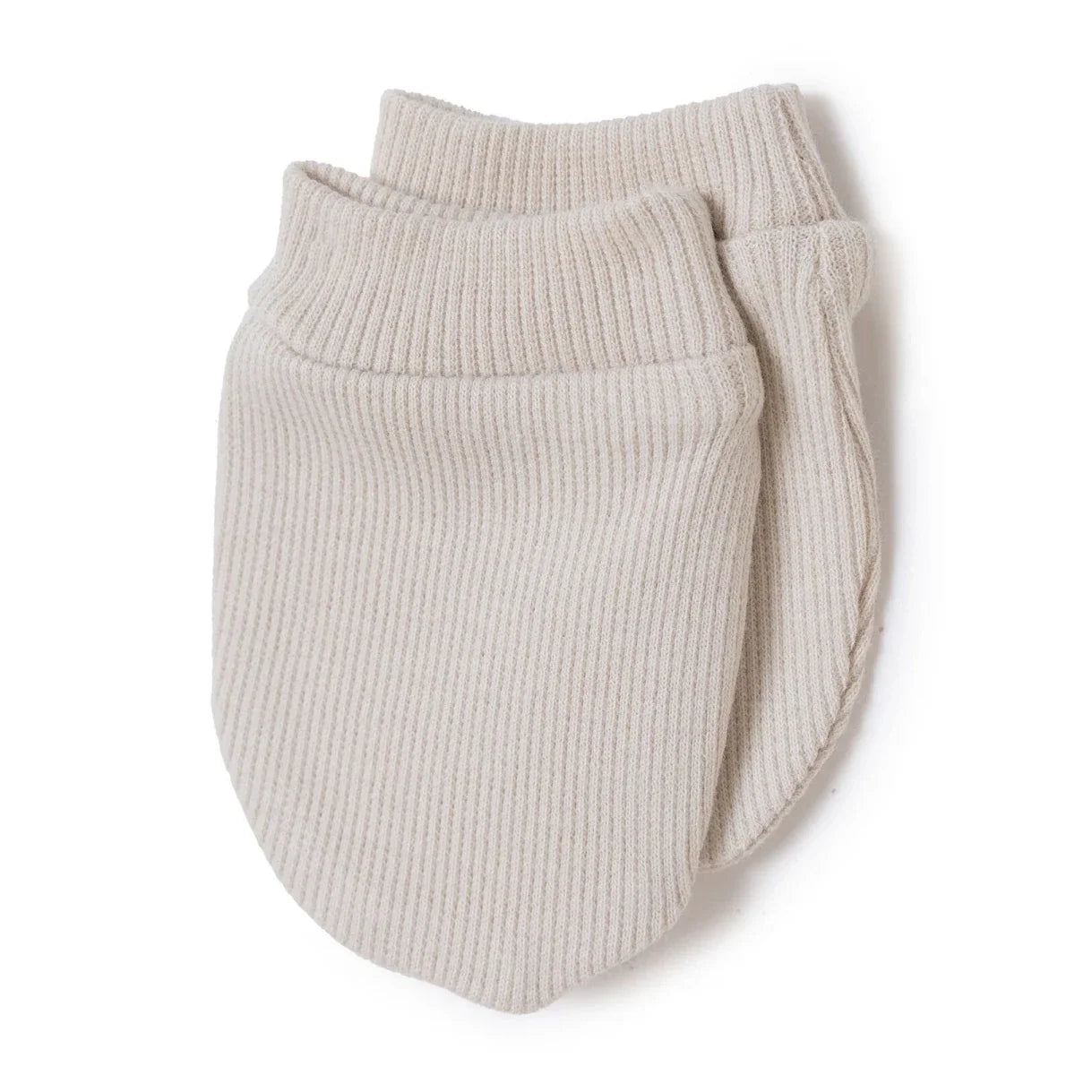 HelloBaby Ribbed Baby Scratch Mitts (Newborn) - Beige