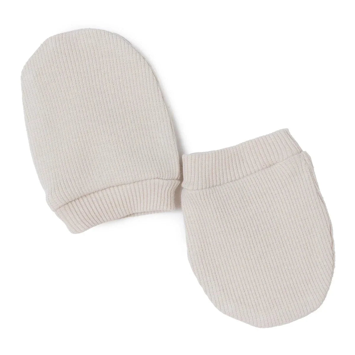 HelloBaby Ribbed Baby Scratch Mitts (Newborn) - Beige