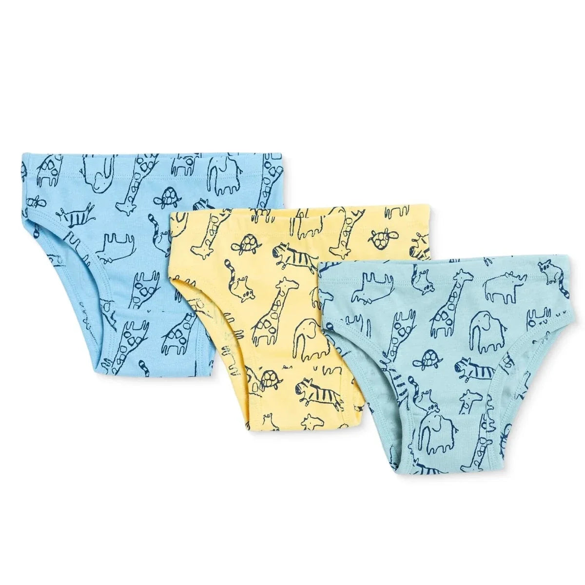 HelloBaby 3 Pack Dinosaur Print Baby Briefs (12 Months to 4-5 Years) - Yellow