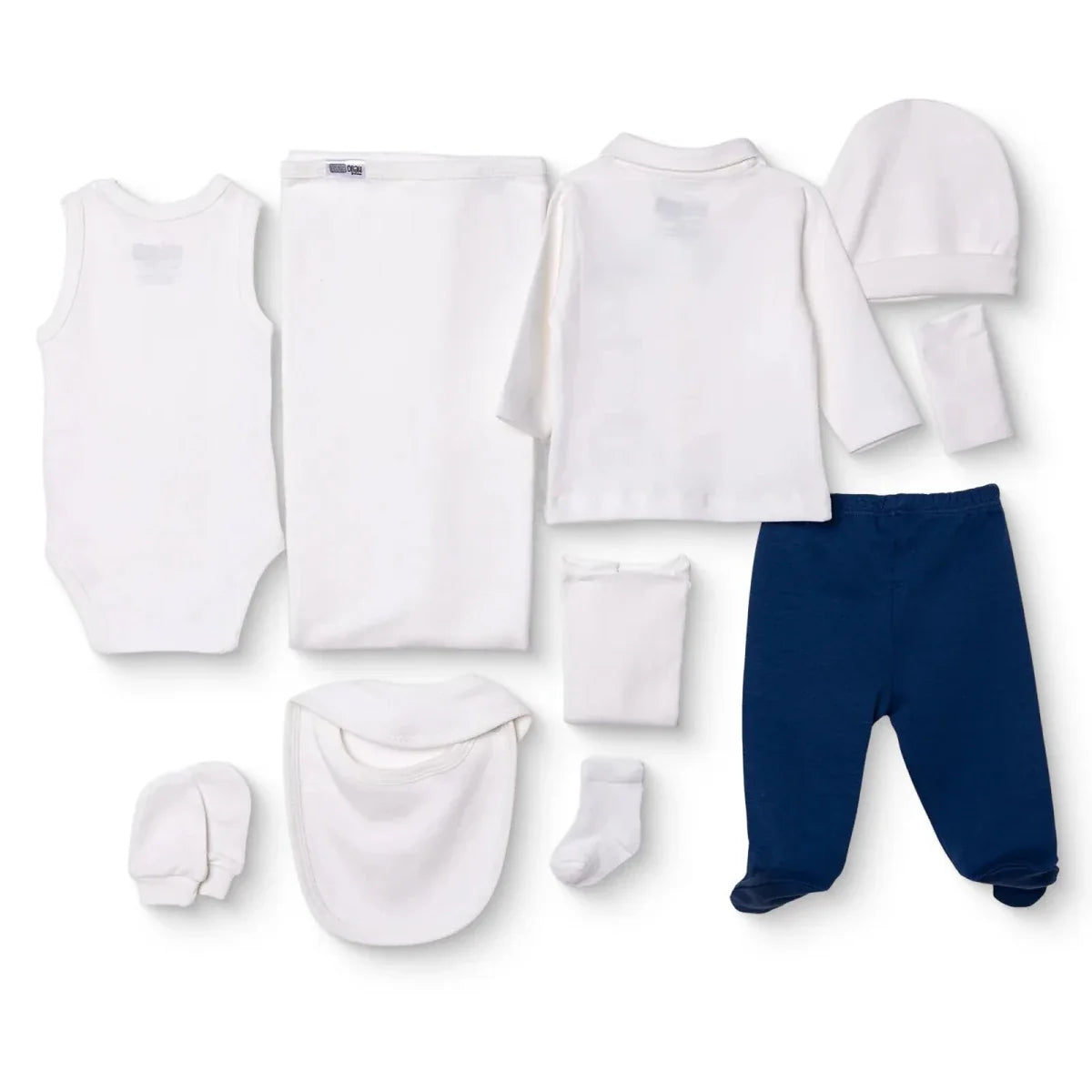 HelloBaby 10 Piece Bear Print Baby Hospital Bag Set (Newborn) - Ecru