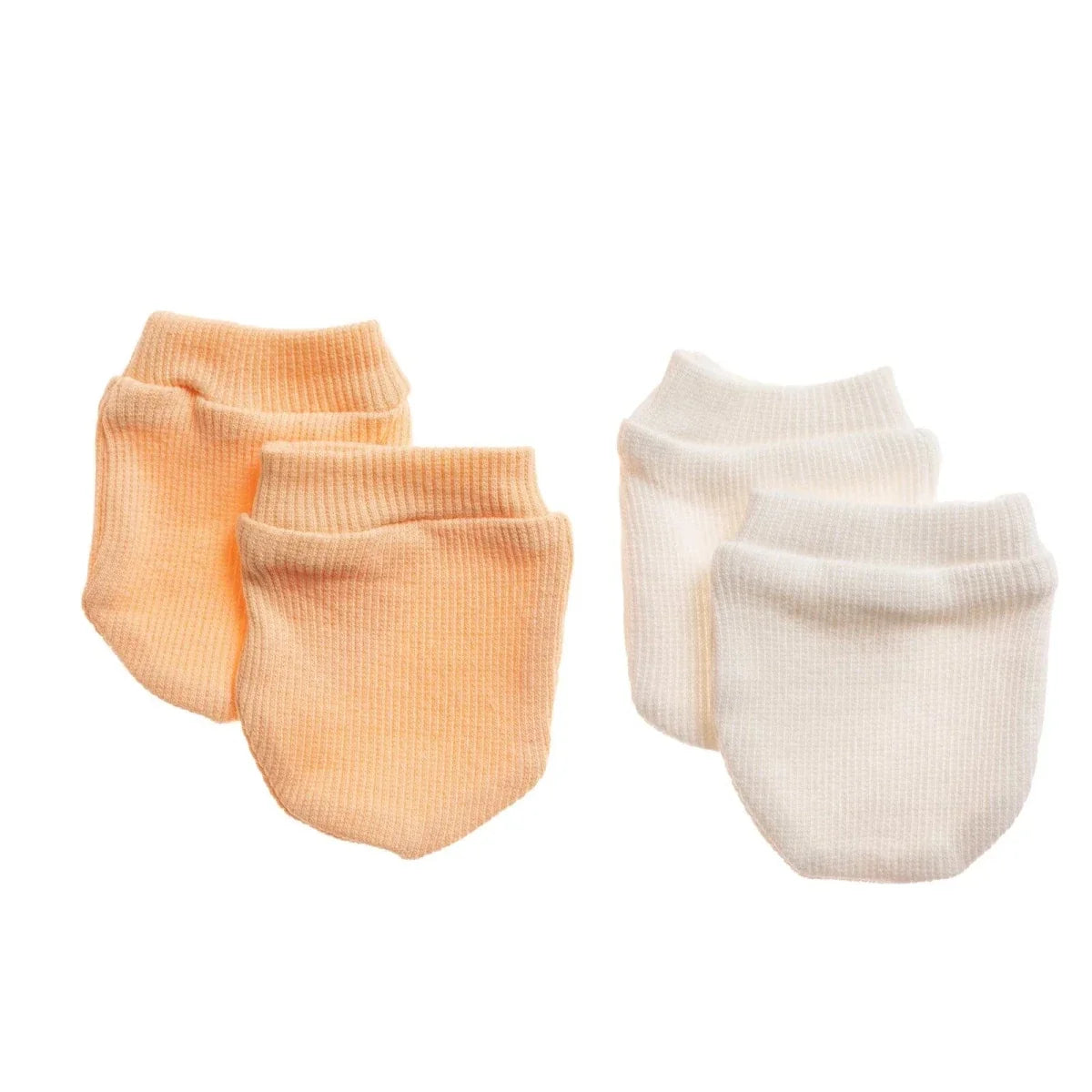 HelloBaby Ribbed Baby Scratch Mitts (Newborn) - Salmon