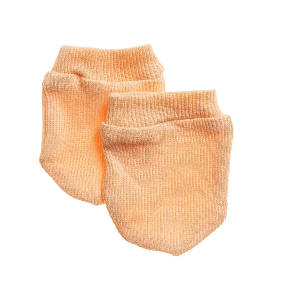 HelloBaby Ribbed Baby Scratch Mitts (Newborn) - Salmon