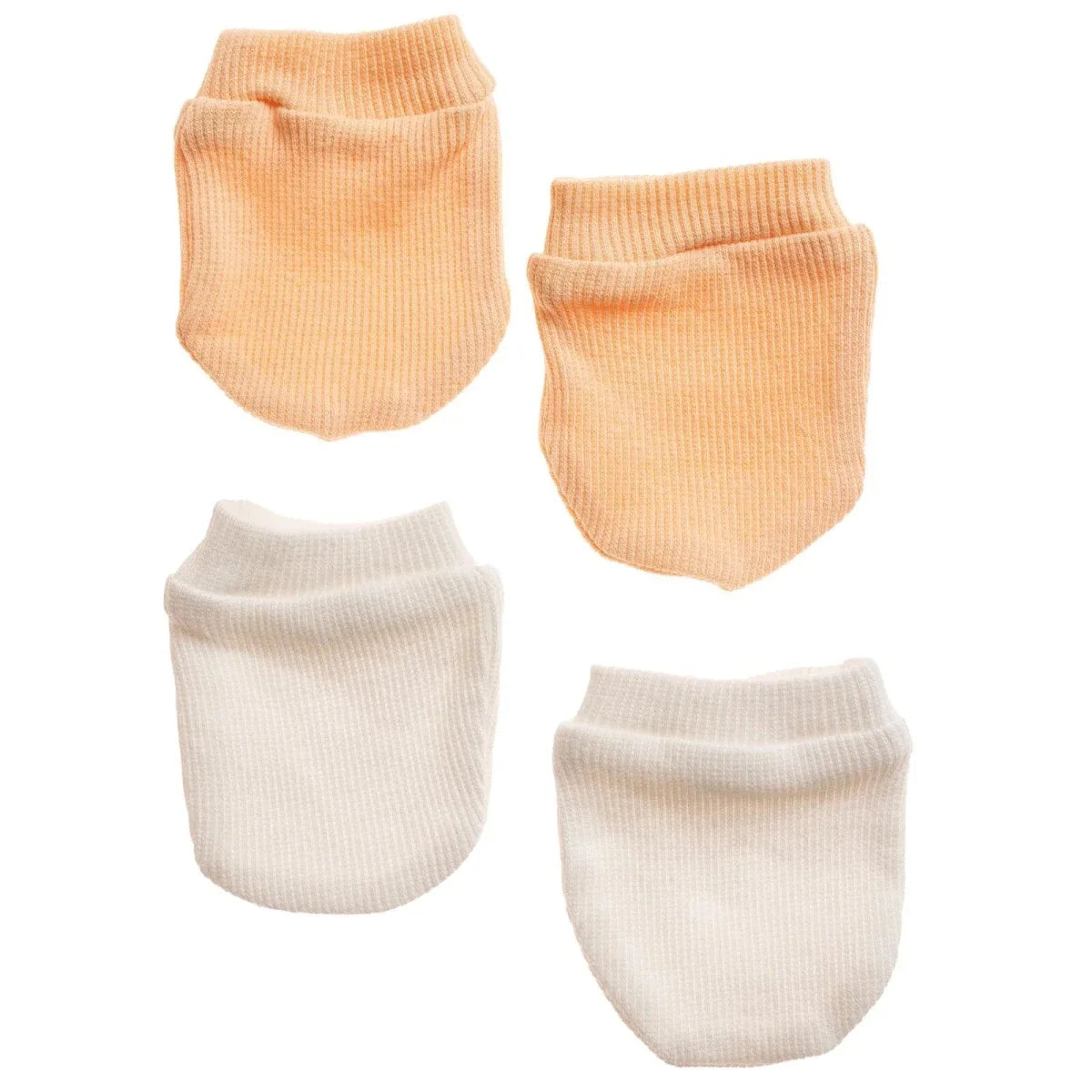 HelloBaby Ribbed Baby Scratch Mitts (Newborn) - Salmon
