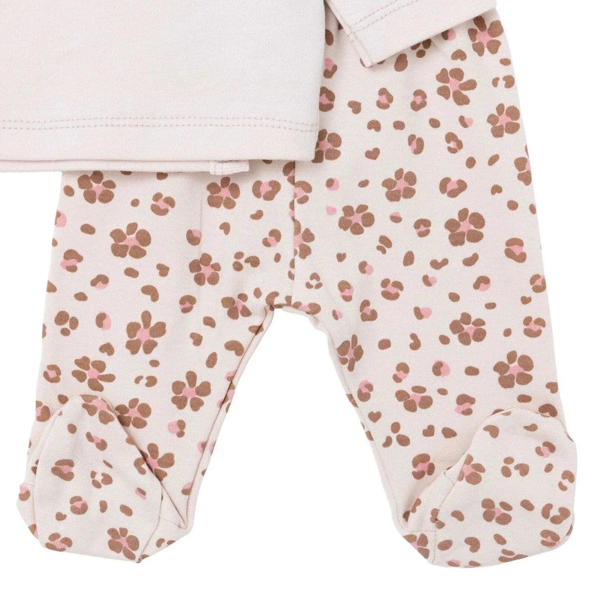 HelloBaby 5 Piece Crew Neck Animal Print Boxed Baby Hospital Bag Set (Newborn) - Ecru