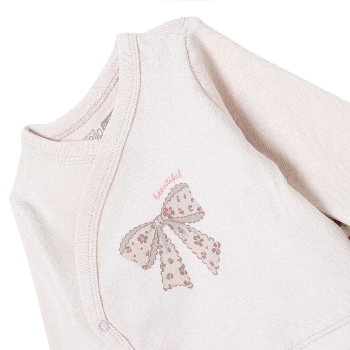 HelloBaby 5 Piece Crew Neck Animal Print Boxed Baby Hospital Bag Set (Newborn) - Ecru