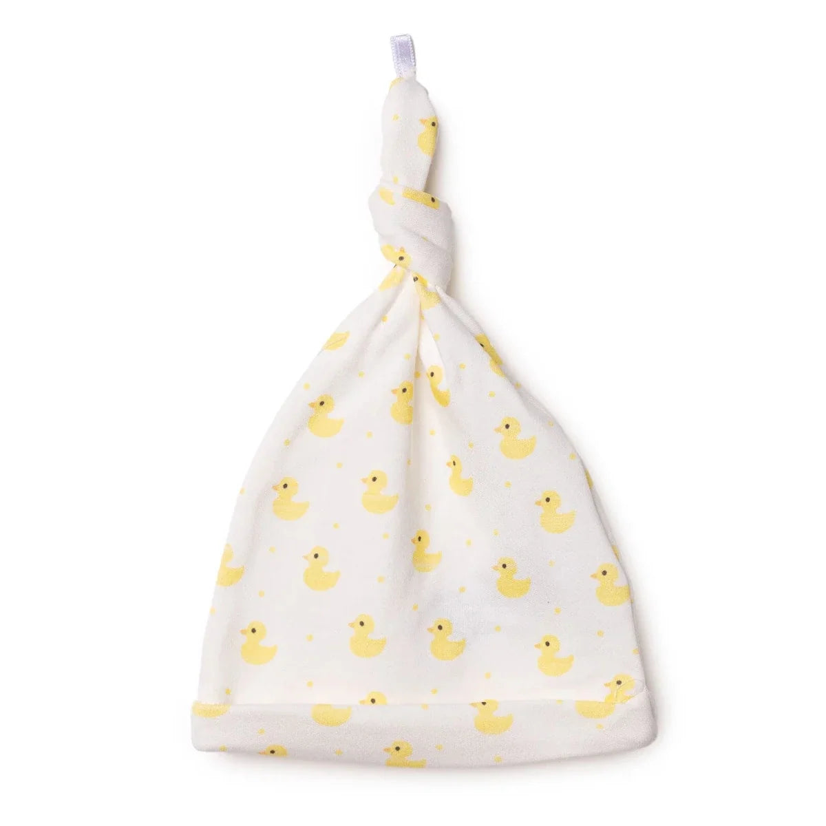 HelloBaby Heart Print Interlock Baby Hat (Newborn) - Ecru Printed