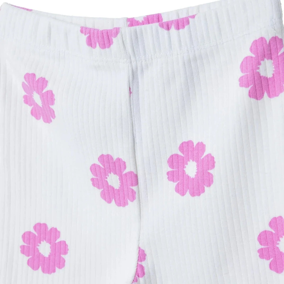 HelloBaby Floral Print Ribbed Baby Leggings (3-6 Months to 4-5 Years) - Ecru Printed