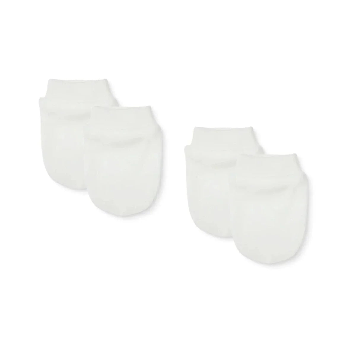 HelloBaby Interlock Baby Scratch Mitts (Newborn) - Ecru