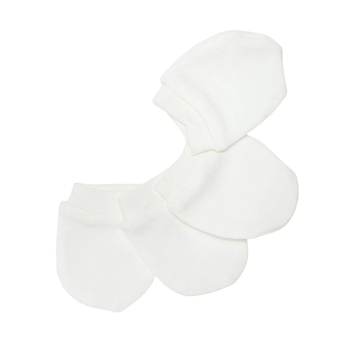 HelloBaby Interlock Baby Scratch Mitts (Newborn) - Ecru