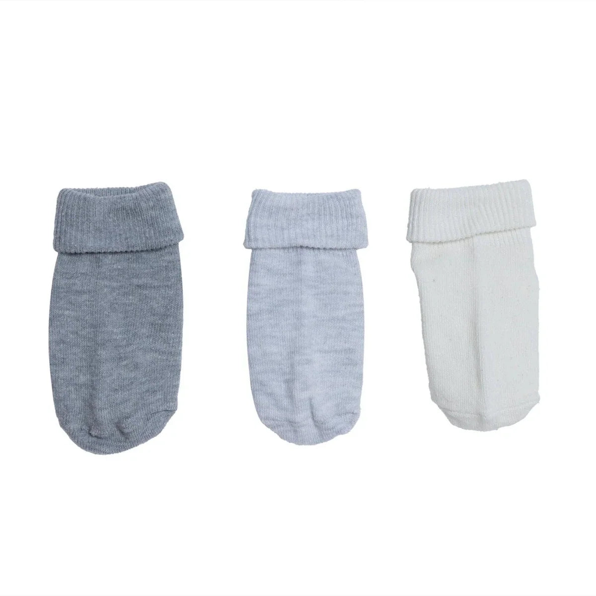 HelloBaby 3 Pack Roll-Top Baby Socks (Newborn to 12-24 Months) - Grey