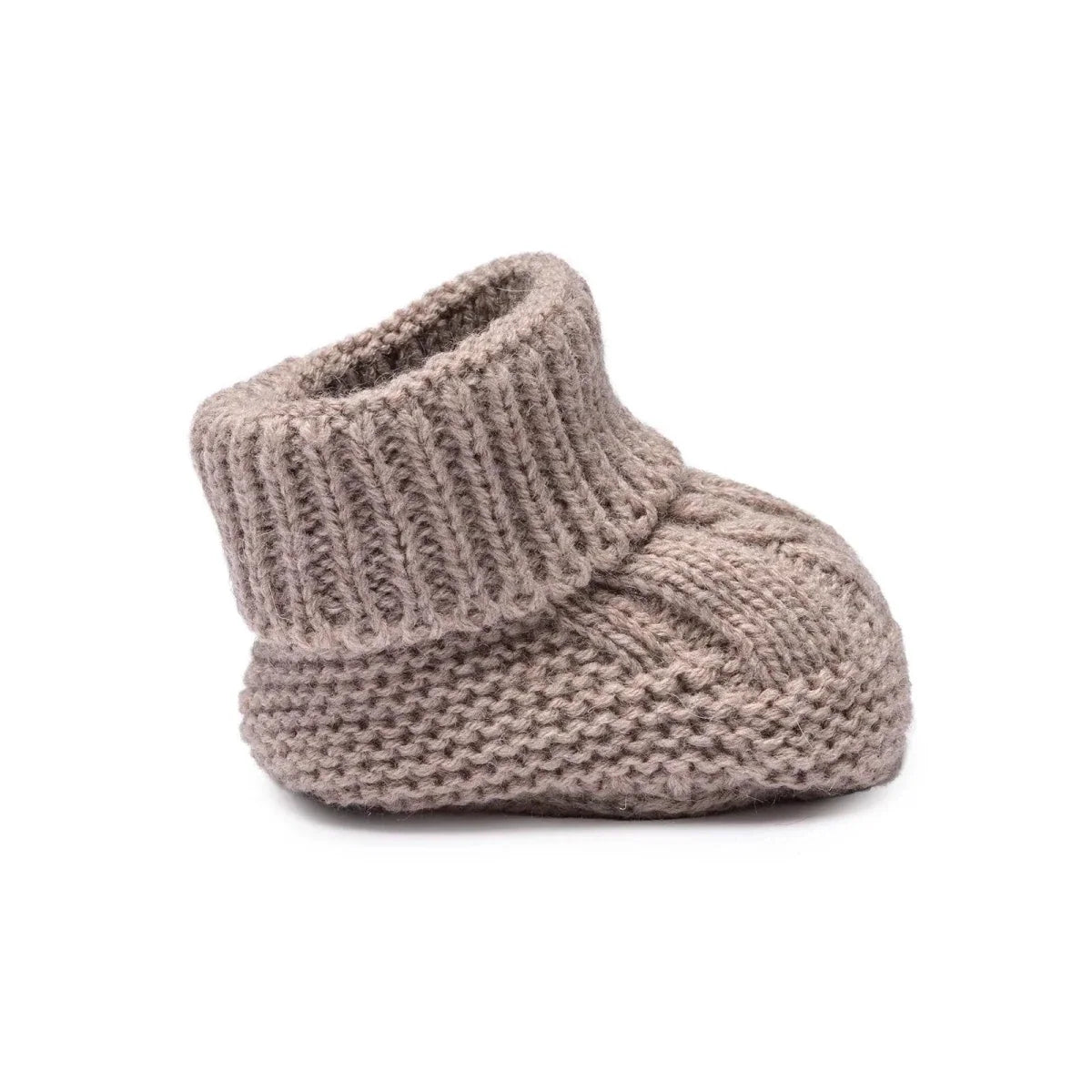 HelloBaby Cable Knit Baby Booties (One Size) - Beige