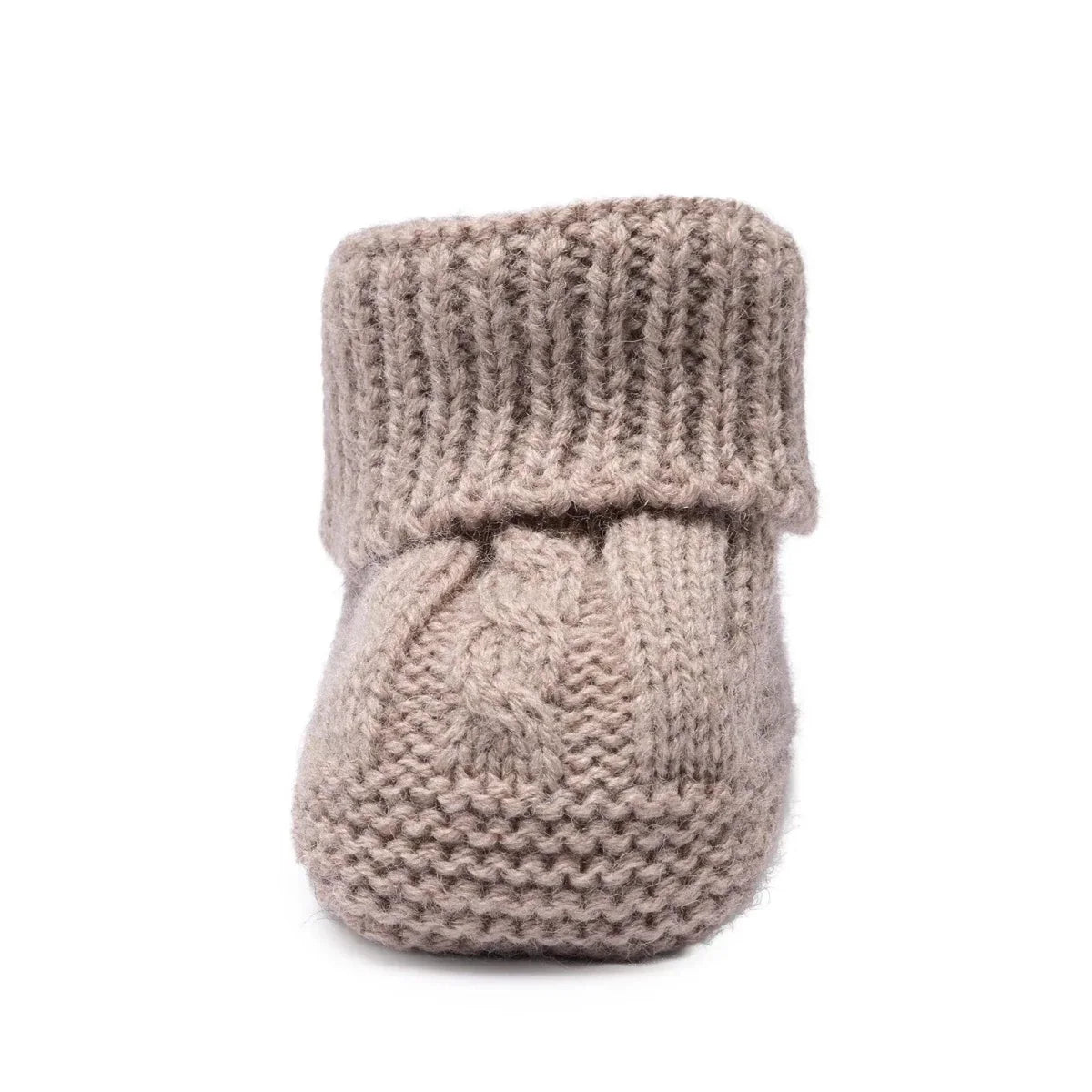 HelloBaby Cable Knit Baby Booties (One Size) - Beige