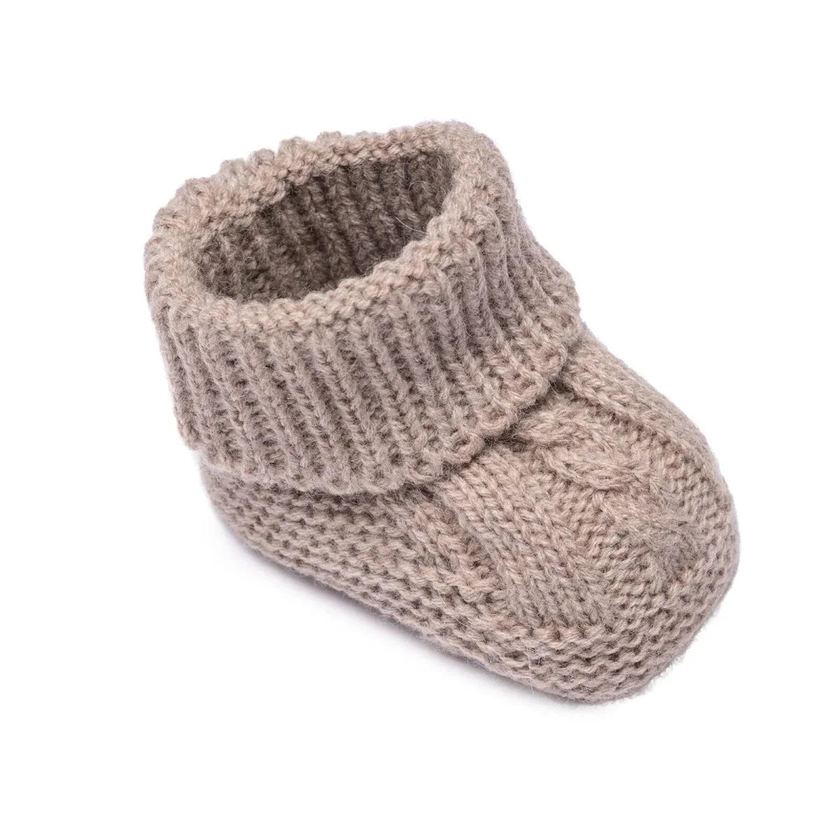 HelloBaby Cable Knit Baby Booties (One Size) - Beige