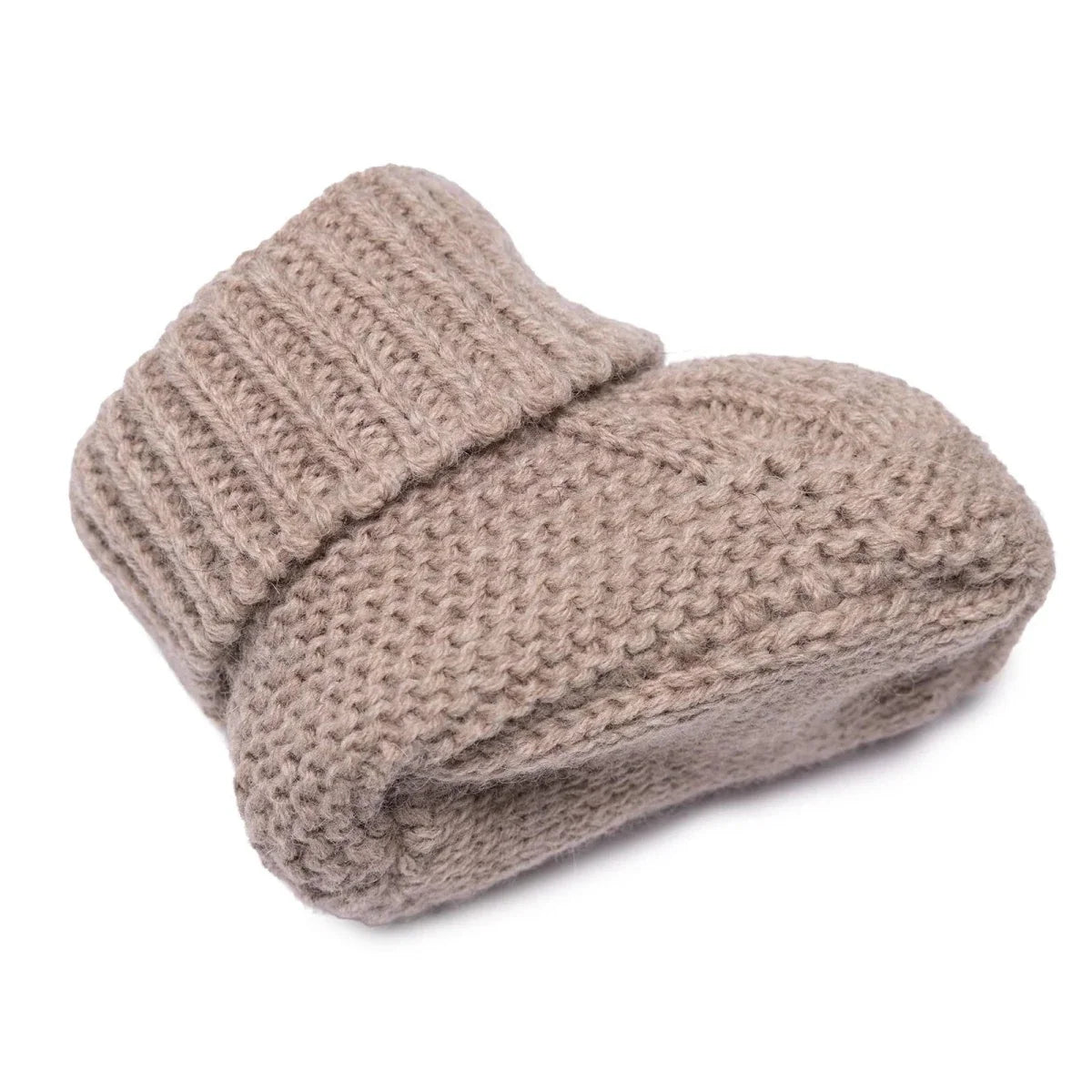 HelloBaby Cable Knit Baby Booties (One Size) - Beige