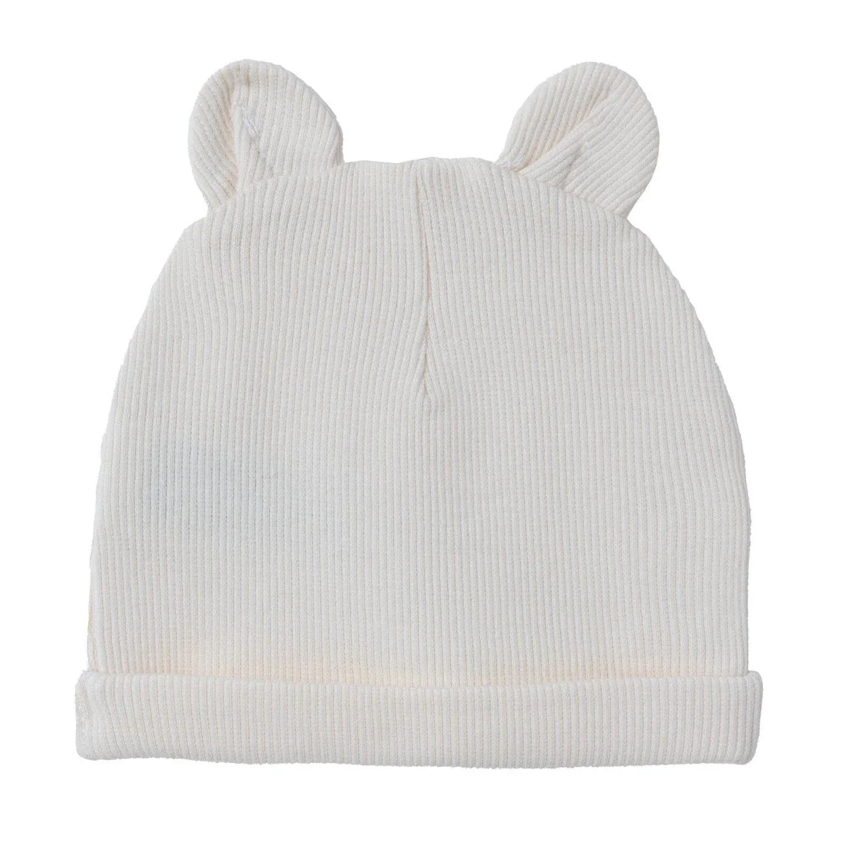 HelloBaby Slogan Print Ribbed Baby Hat (Newborn) - Ecru