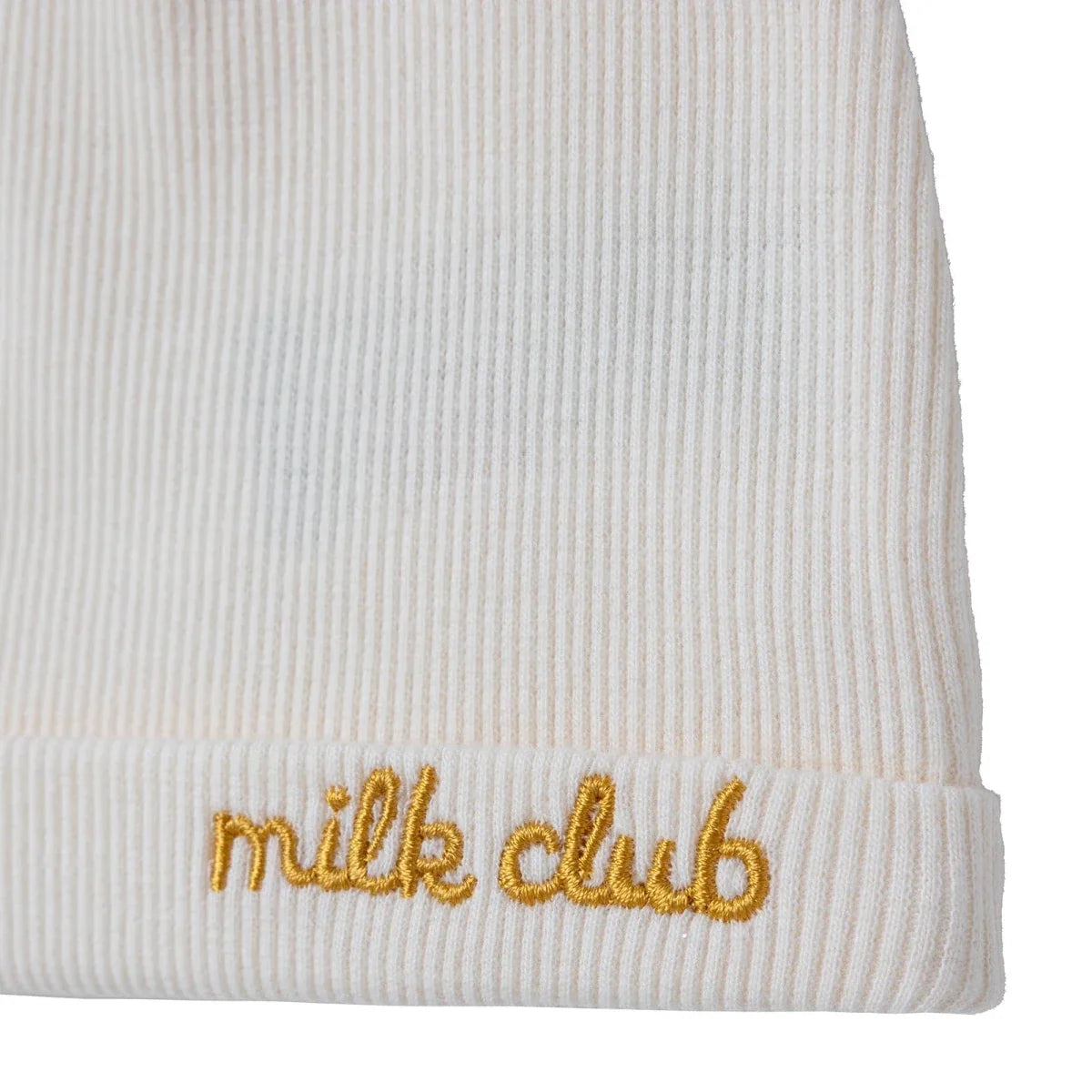 HelloBaby Slogan Print Ribbed Baby Hat (Newborn) - Ecru