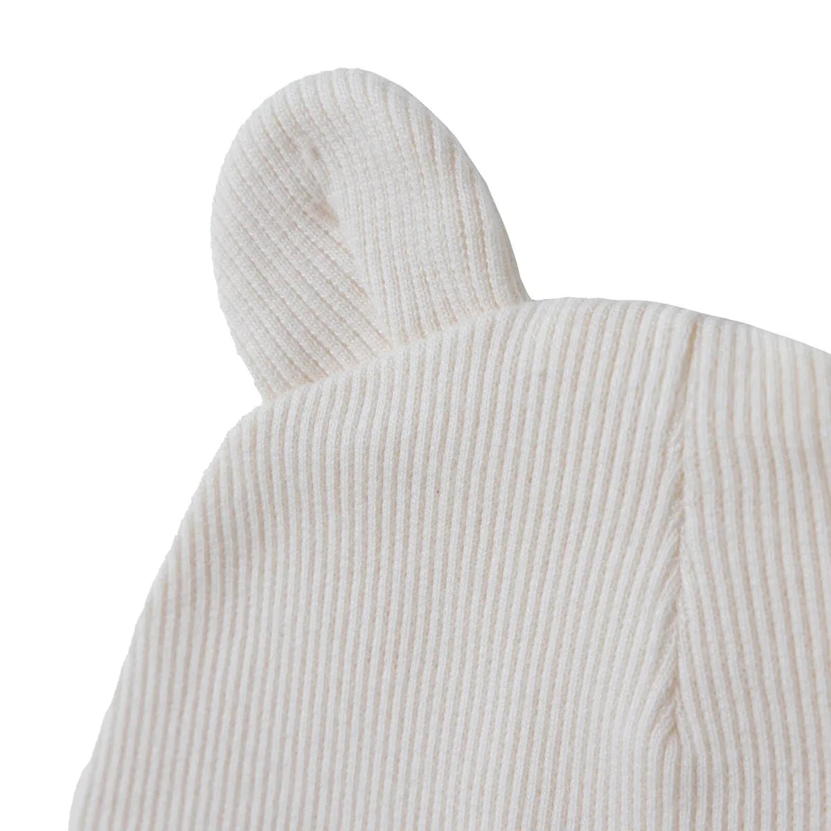 HelloBaby Slogan Print Ribbed Baby Hat (Newborn) - Ecru