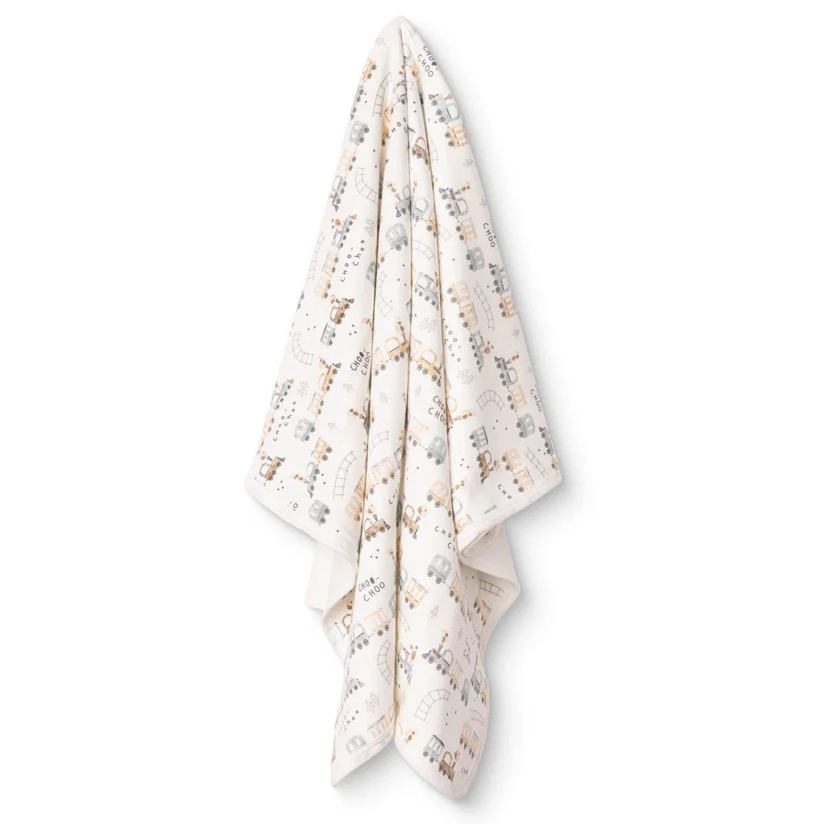 Little Dreams Vehicle Print Jersey Baby Blanket (80 x 90 cm) - Ecru