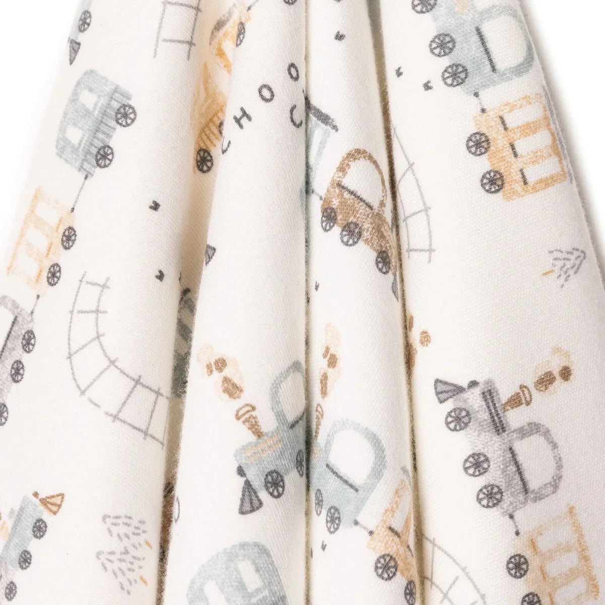 Little Dreams Vehicle Print Jersey Baby Blanket (80 x 90 cm) - Ecru